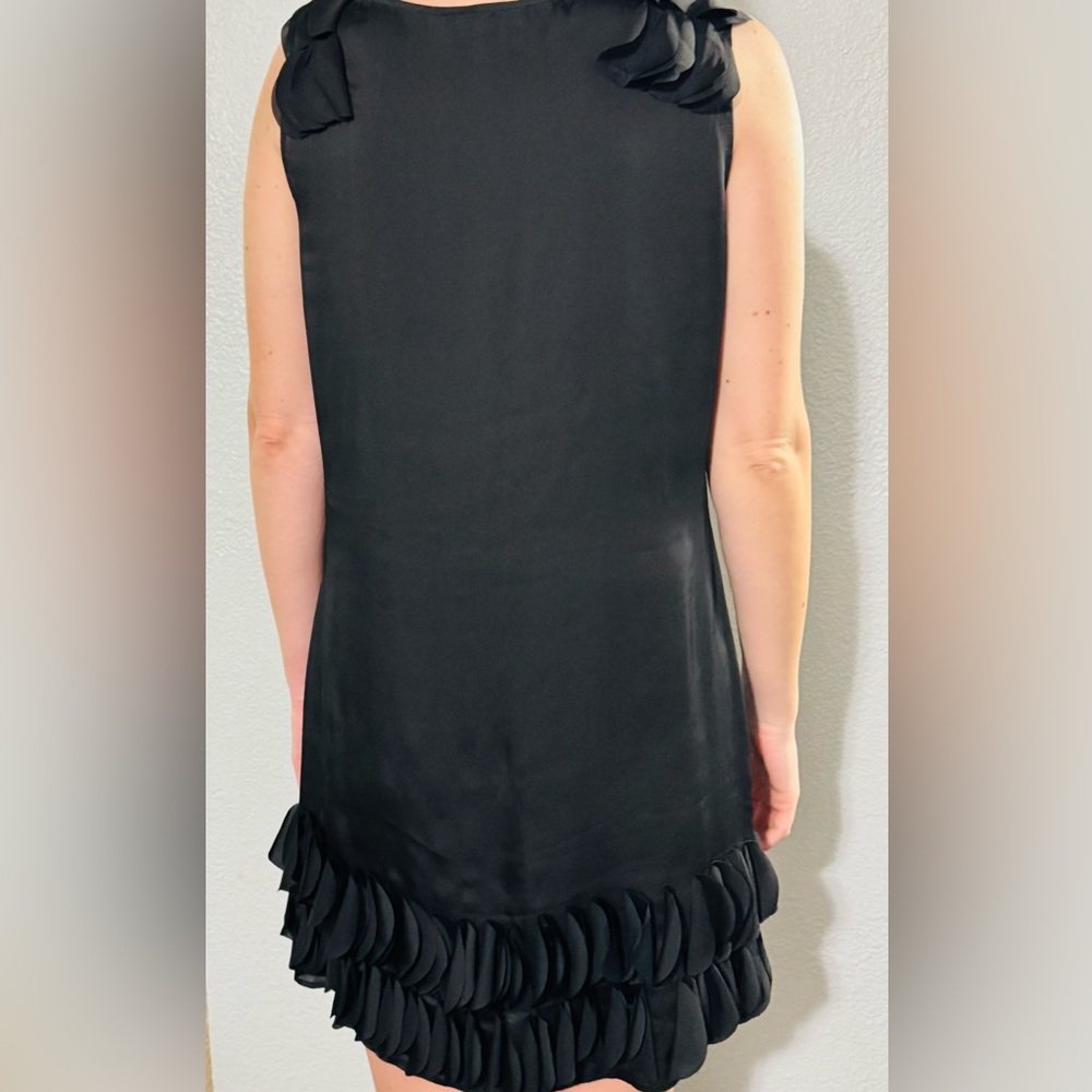 ASOS Black Ruffle Hem Mini Dress - Picture 4 of 11